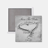 Sla de datum strand hart magneet (Voorkant / Achterkant)