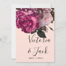 sla de datum String Lights Burgundy Flowers op Kaart