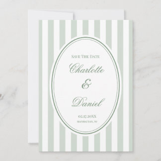 Sla de datum Stripe Aangepaste Mint Kaart