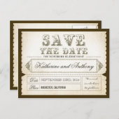 Sla de datum tickets - briefkaarten (Voorkant / Achterkant)