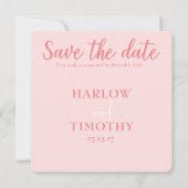 Sla de datum Trouwkaart Blush Roze QR-code op Save The Date (Voorkant)