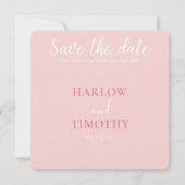 Sla de datum Trouwkaart Roze QR-code op Save The Date (Voorkant)