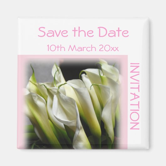 Sla de datum uitnodiging magneet Calla Lilies op (Voorkant)