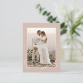 Sla de datum van de foto in de stijlvolle bruiloft aankondigingskaart (Staand voorkant)