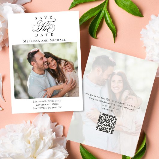 Sla de datum van de fotoscript bruiloft save the date
