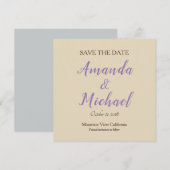Sla de datum van het huwelijk in Beige Classical m Save The Date (Voorkant / Achterkant)