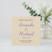 Sla de datum van het huwelijk in Beige Classical m Save The Date (Staand voorkant)