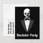 Sla de datum van het vrijgezellenfeest op aankondigingskaart (Voorkant / Achterkant)