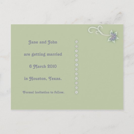 Sla de Datum Vines & Flowers Briefkaart Sjabloon (Achterkant)