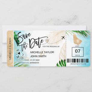 Sla de datum vl boarding pass wereldkaart Barbados Kaart