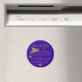 Sla de datum vlinder bruiloft goud Paarse Magneet (Insitu (Vaatwasser))
