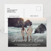 Sla de datum voor altijd en altijd bruiloft fotosc aankondigingskaart (Voorkant / Achterkant)