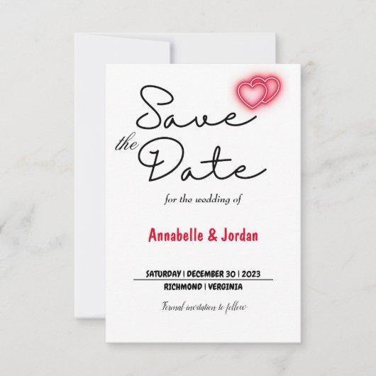Sla de datum voor de bruiloft op save the date (Voorkant)
