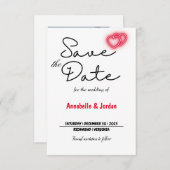 Sla de datum voor de bruiloft op save the date (Voorkant / Achterkant)