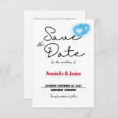 Sla de datum voor de bruiloft op save the date (Voorkant / Achterkant)