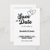 Sla de datum voor de bruiloft op save the date (Voorkant / Achterkant)