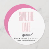 Sla de datum wijziging van de datum bruiloft simpl save the date (Voorkant / Achterkant)