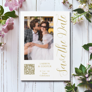 Sla de datum wit goud stijlvol script modern