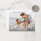 sla de datum witte handschrift qr code fotoschakel notitiekaartje (Voorkant / Achterkant in situ)