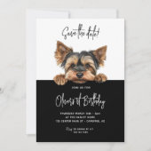 Sla de datum Yorkshire Terrier 1e verjaardag op Save The Date (Voorkant)