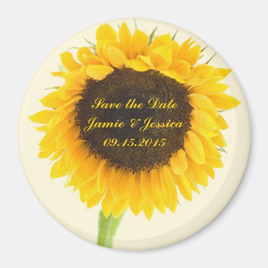 Sla de datum Zonnebloemmagneet op Magneet (Voorkant)