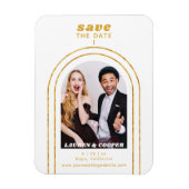 Sla de datum zwarte goudkleurige deco-bruiloft op magneet (Verticaal)