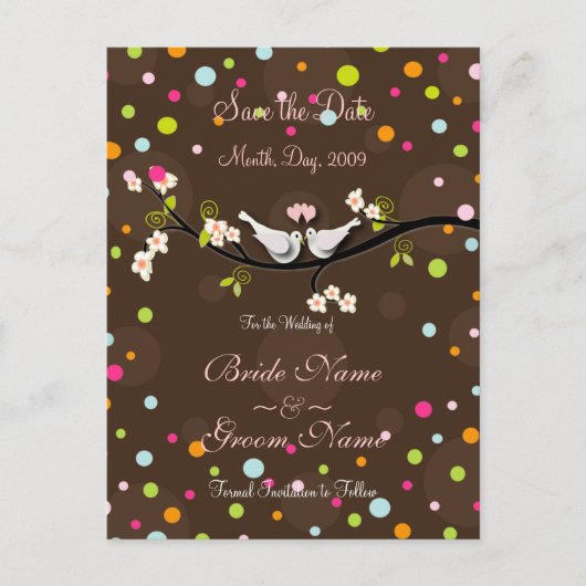 Sla de datumduiven + scheutje confetti op aankondigingskaart (Voorkant)