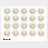 Sla de datumenvelop Seal Off White Gold op Ronde Sticker (Vel)