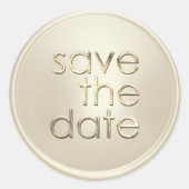 Sla de datumenvelop Seal Off White Gold op Ronde Sticker (Voorkant)