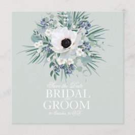 Sla de datumkaart wit anemoon salie groen op kaart