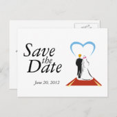 Sla de datumkaarten bruidegom paar op aankondigingskaart (Voorkant / Achterkant)