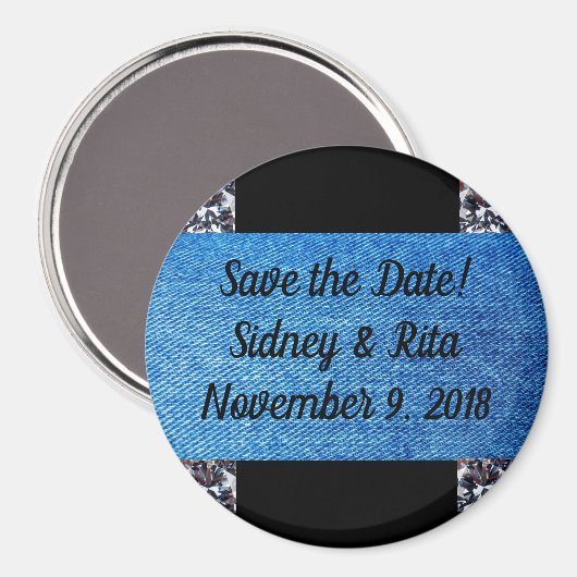 Sla de Datummagneet op voor Denim & Diamonds Magneet (Voorkant / Achterkant)