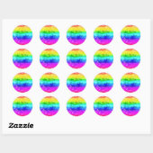 Sla de datumregenboog op ronde sticker (Vel)