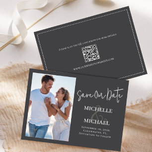 Sla de datumsjabloon van de trouwfoto op save the date