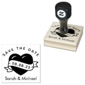 Sla de datumstempel Custom Wedding Stamp Heart op Rubberstempel (Gestempeld)