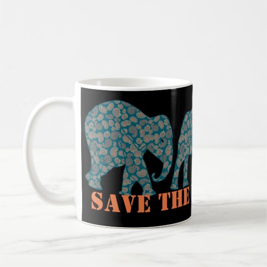 Sla de Elephants Paisley op de zwarte koffie Mok o (Links)