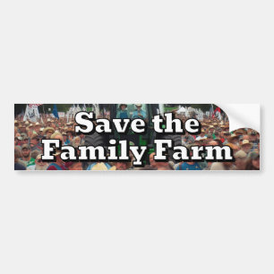 Sla de familieboerderij op bumpersticker