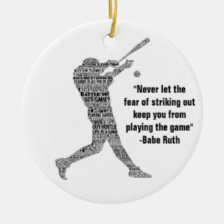 Sla de Home Run-honkbal motivatiewoordkunst Keramisch Ornament