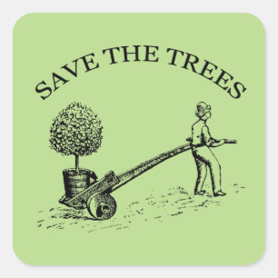 Sla de illustratiesticker 2 van de Trees op Vierkante Sticker