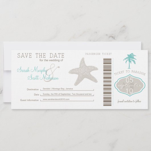 Sla de instapkaart datum op save the date (Voorkant)