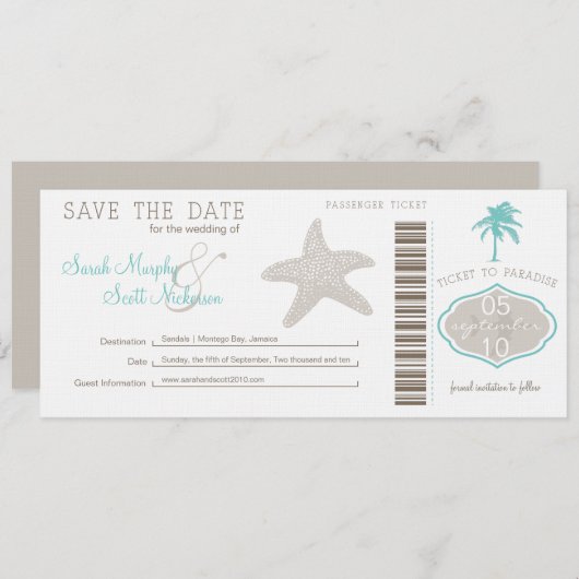 Sla de instapkaart datum op save the date (Voorkant / Achterkant)