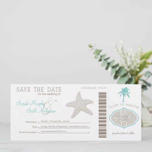 Sla de instapkaart datum op save the date (Staand voorkant)