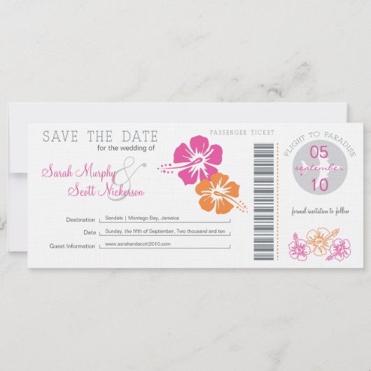 Sla de instapkaart datum op save the date (Voorkant)