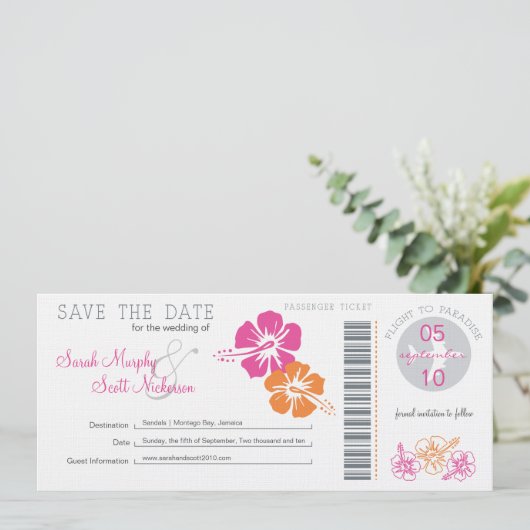 Sla de instapkaart datum op save the date (Staand voorkant)