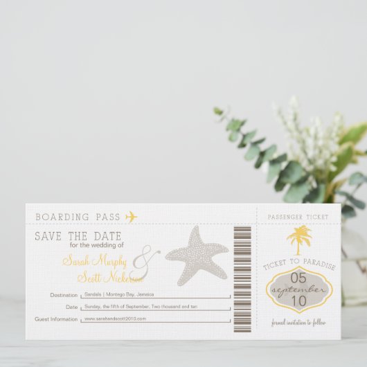 Sla de instapkaart datum op save the date (Staand voorkant)