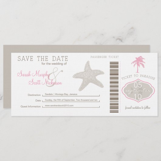 Sla de instapkaart datum op save the date (Voorkant / Achterkant)