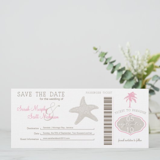 Sla de instapkaart datum op save the date (Staand voorkant)