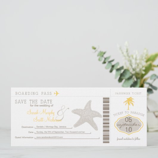 Sla de instapkaart datum op save the date (Staand voorkant)