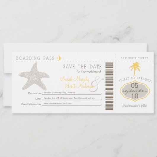 Sla de instapkaart datum op save the date (Voorkant)