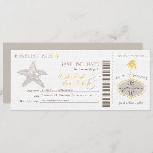 Sla de instapkaart datum op save the date (Voorkant / Achterkant)